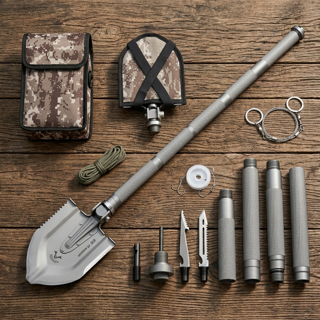 Лопата-мультитул тактическая разборная 2E Ranger Steel Gray 22в1 складная 103 см с чехлом Серый (2E-TSMTSF1-STGR)