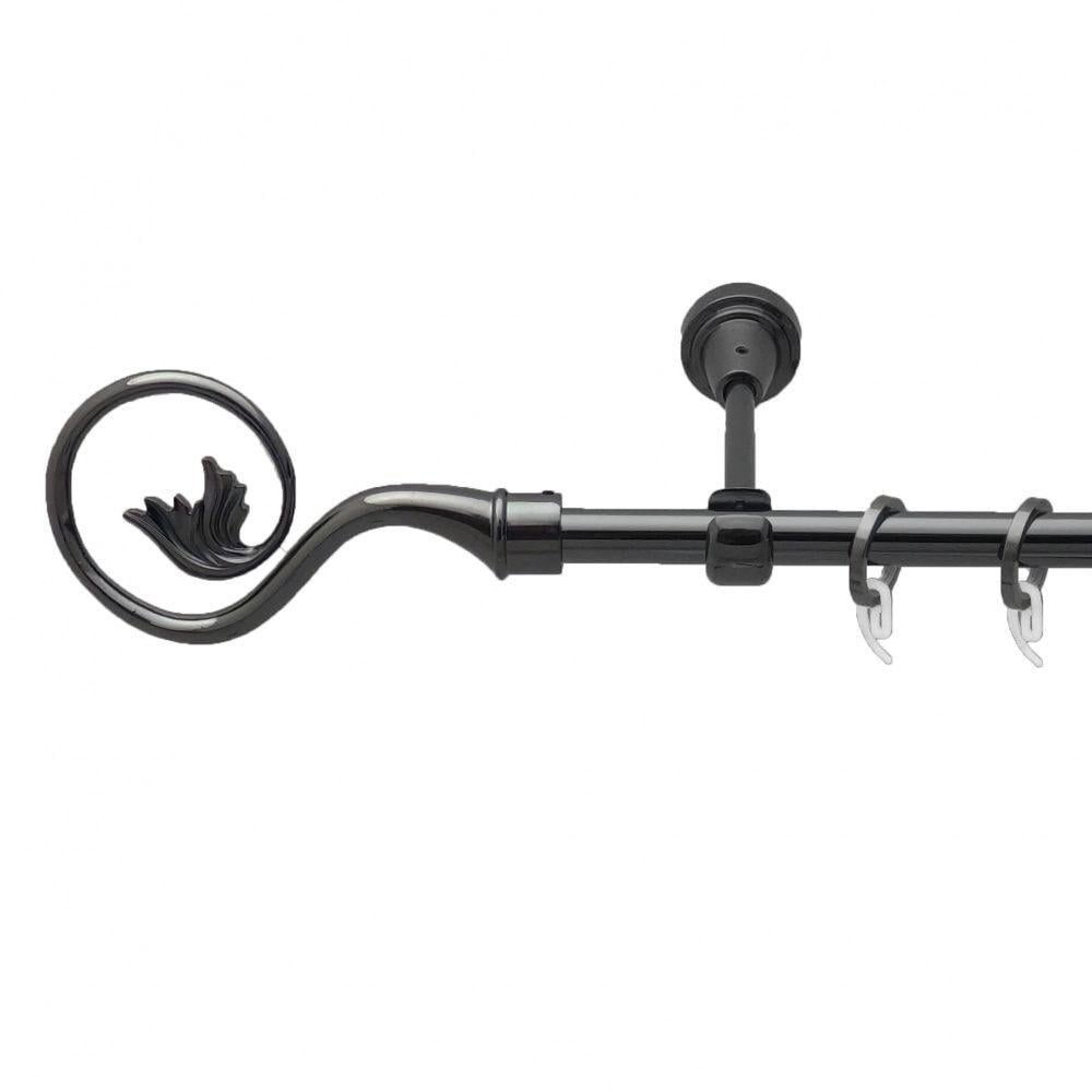 Карниз металлический Orvit Ника однорядный открытый/гладкая труба/кольцо фасонное металлическое Оникс 16 мм 300 см (4713205)