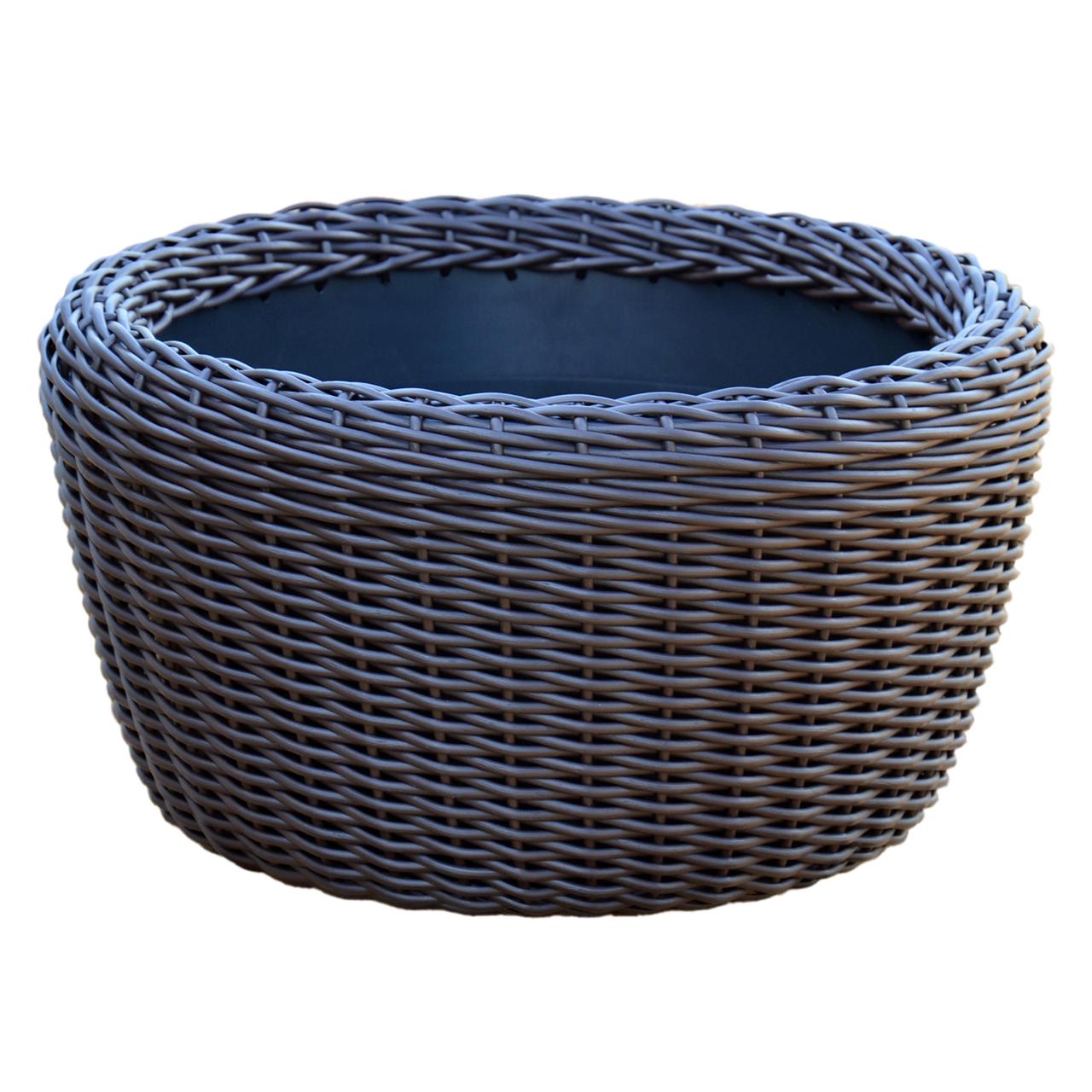 Кашпо велике для рослин та квітів з штучного ротангу/ручної роботи 45 л Венге (12343580) - фото 1 Кашпо велике для рослин та квітів з штучного ротангу/ручної роботи 45 л Венге (12343580) - фото 1