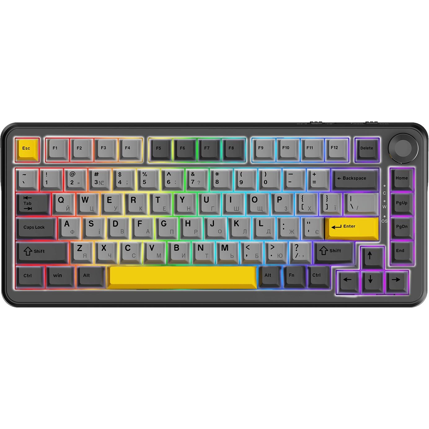 Клавиатура беспроводная механическая Ajazz AK820 Max Plus Day Dream Switch 82 клавиши RGB Black/Grey/Yellow (AK820MAX-DD-BGY) Клавиатура беспроводная механическая Ajazz AK820 Max Plus Day Dream Switch 82 клавиши RGB Black/Grey/Yellow (AK820MAX-DD-BGY)