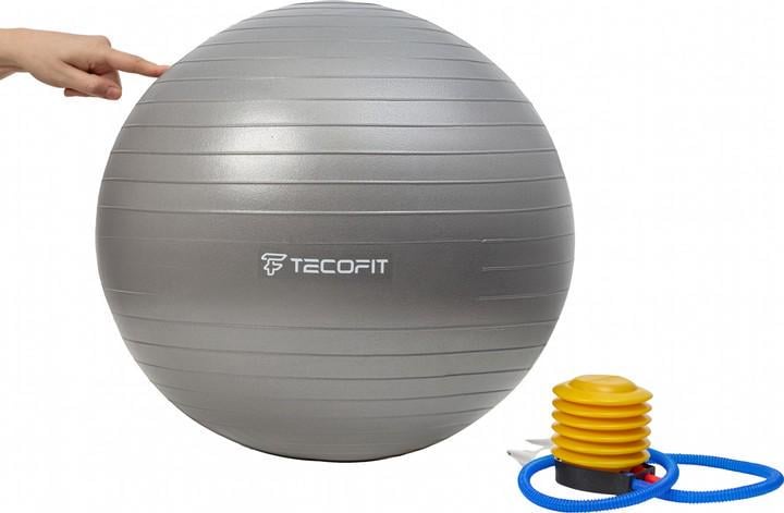 Мяч для фитнеса TECOFIT ПВХ с насосом 65 см Серый (TOP17113578) - фото 2