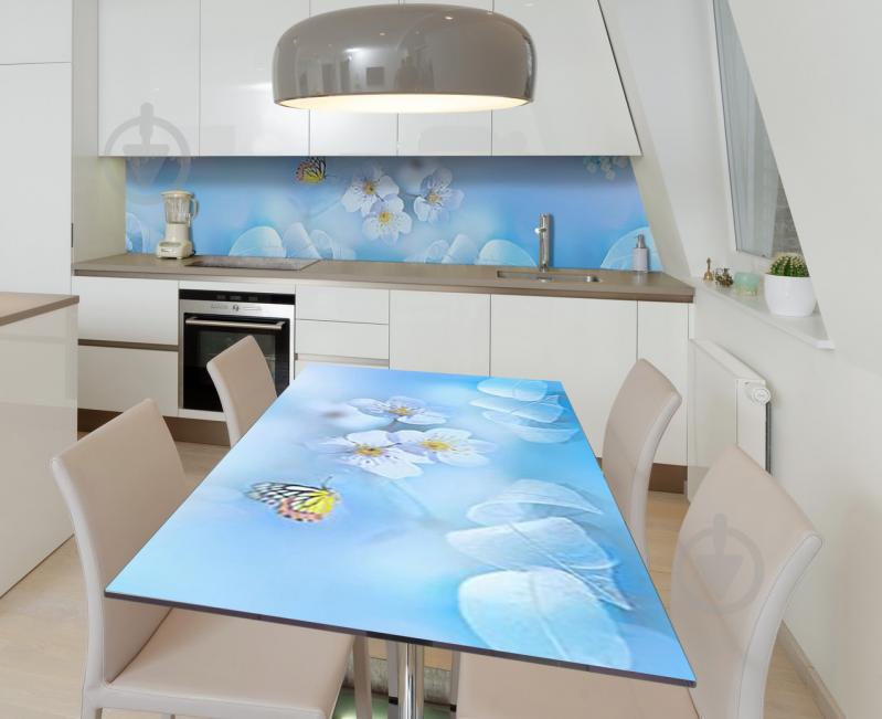 Наклейка 3Д виниловая на стол Zatarga «Голубая мечта» 650х1200 мм для домов, квартир, столов, кофейн, кафе