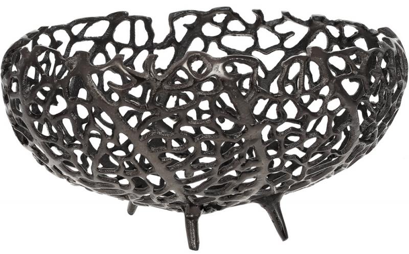 Блюдо декоративное Vivat на ножке 30,5х20х15 см металлическое Черный (BD-438-175)