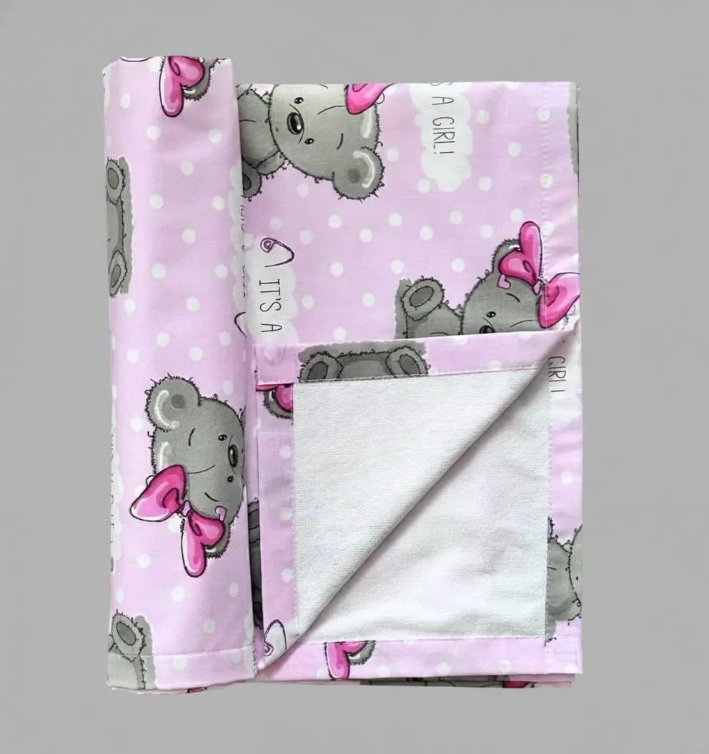 Пеленка детская непромокаемая BST хлопок/мембранная/бамбуковая махра 50х70 см Серый/Розовый (1869578166)