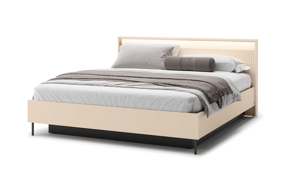 Кровать 1,8 Trend TS-03 180 с подъемным механизмом и подсветкой Бежевый