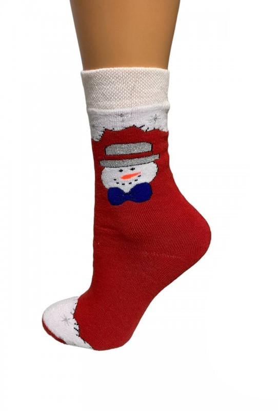 Носки женские ROFF Снеговик Новогодние махровые р. 38-40 Красный (25065)