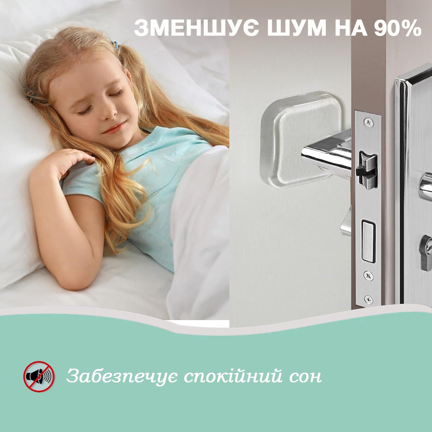 Стопор дверной силиконовый настенный квадратный 2 шт. Прозрачный (79_6_0_1С) - фото 4