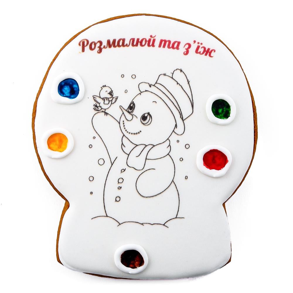 Пряник-раскраска Крафт Печиво Снеговик №2 85 г