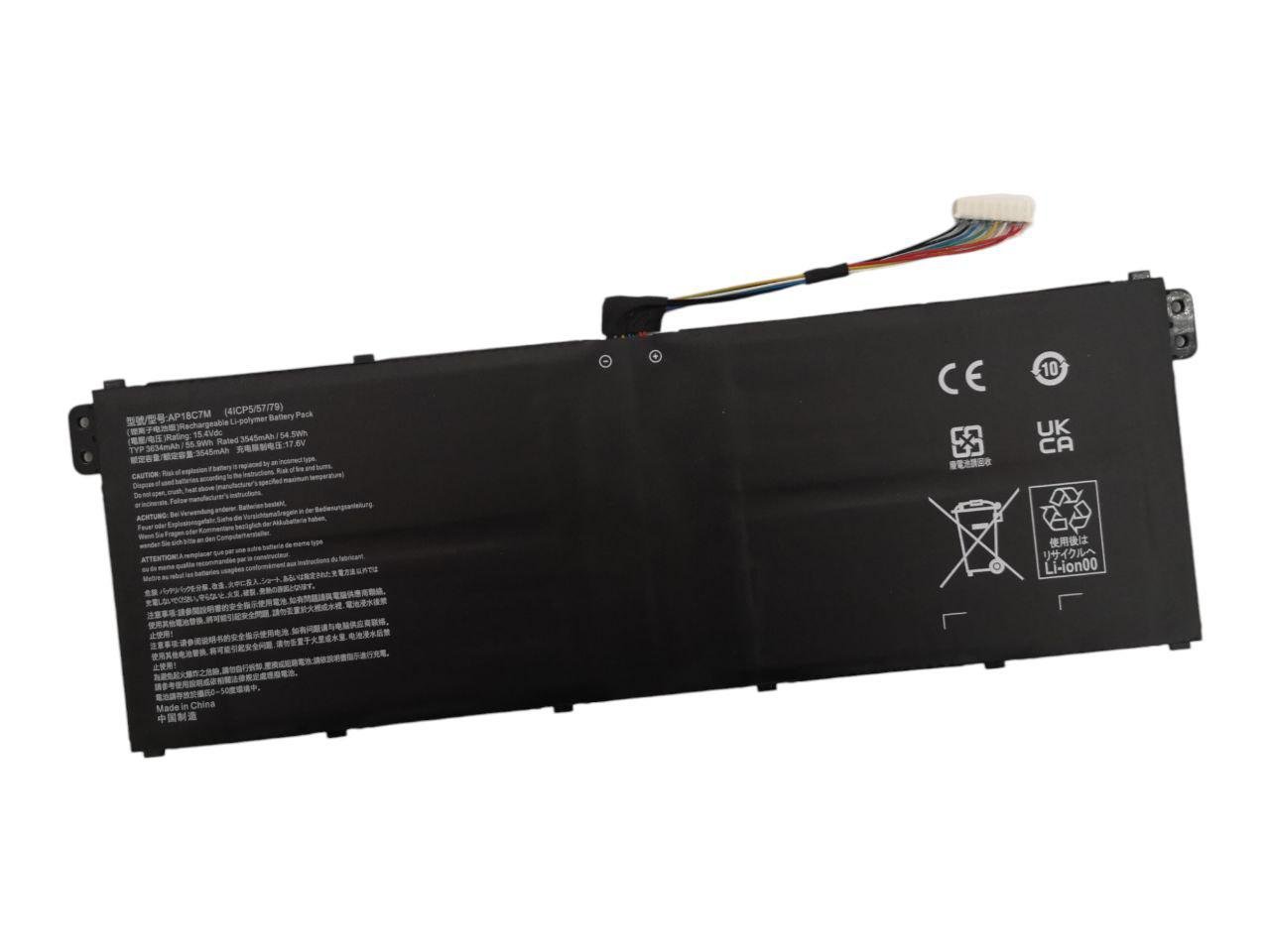 Акумулятор для Acer Swift 5/SF514-54G/SP513-54N/SF313-52/N19W3/AP18C7M 3545 mAh 55,9Wh (000009578)