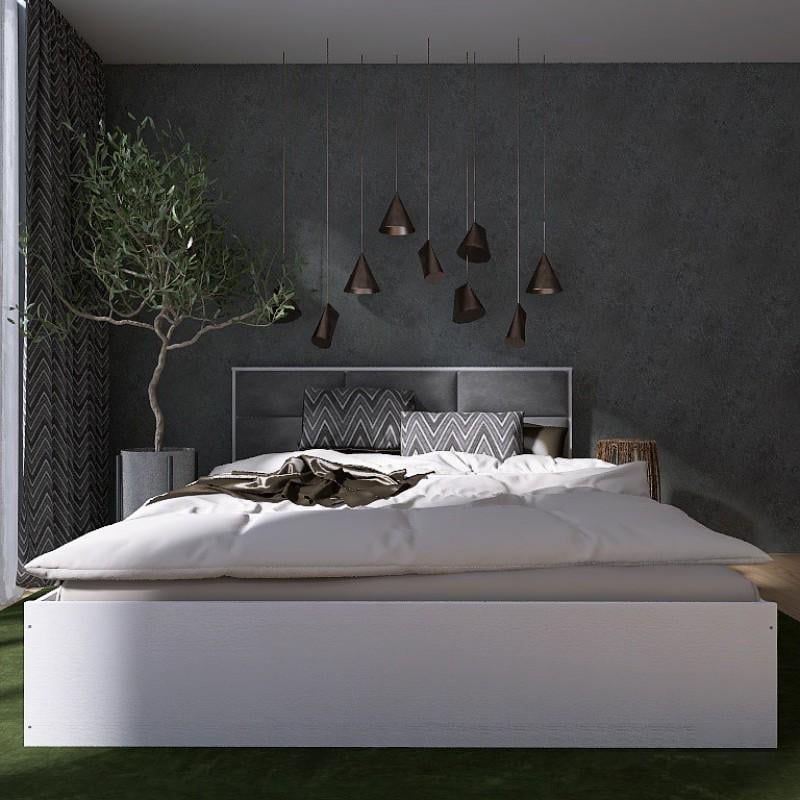 Кровать двухспальная с подъемным механизмом Everest КЛ-1600 Лайт ЛДСП 160х200 см Нимфея альба/Серый