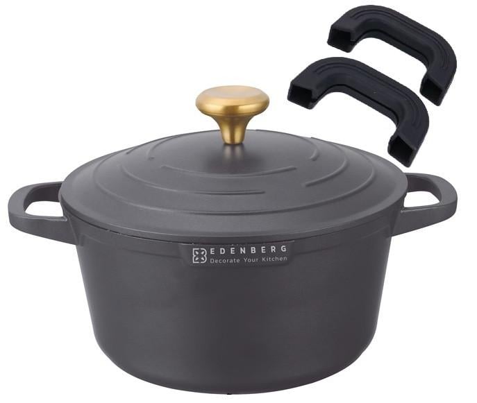 Кастрюля Edenberg с мраморным покрытием и алюминиевой крышкой 20х10 см 2,5 л Черный (EB-12091) Кастрюля Edenberg с мраморным покрытием и алюминиевой крышкой 20х10 см 2,5 л Черный (EB-12091)