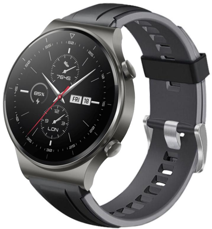 Ремешок Coholl для Huawei Watch GT 2 Pro Black Grey (23349-53)