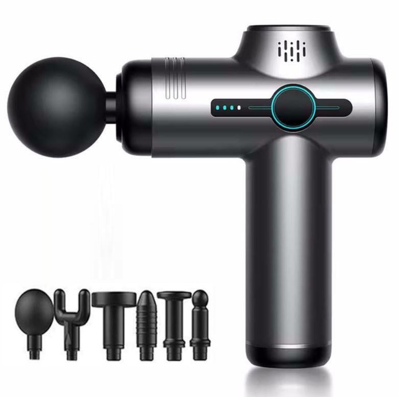 Пістолет перкусійний масажний Massage Gun 6 швидкостей 6 насадок