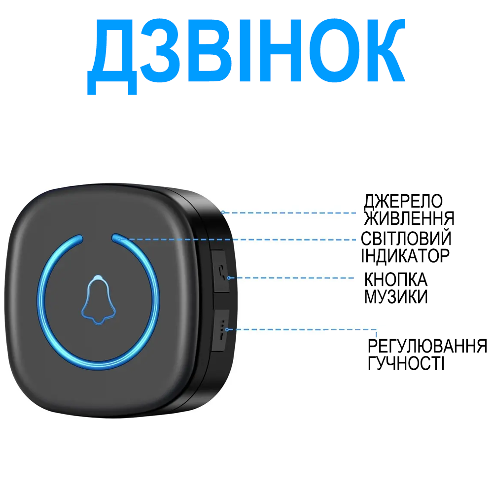 Звонок беспроводной дверной Digital Lion WDB-11 до 300 м Черный - фото 6 Звонок беспроводной дверной Digital Lion WDB-11 до 300 м Черный - фото 6