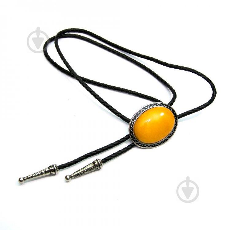 Краватка боло Handmade Gofin Bolo-52079 з помаранчевим каменем Чорний