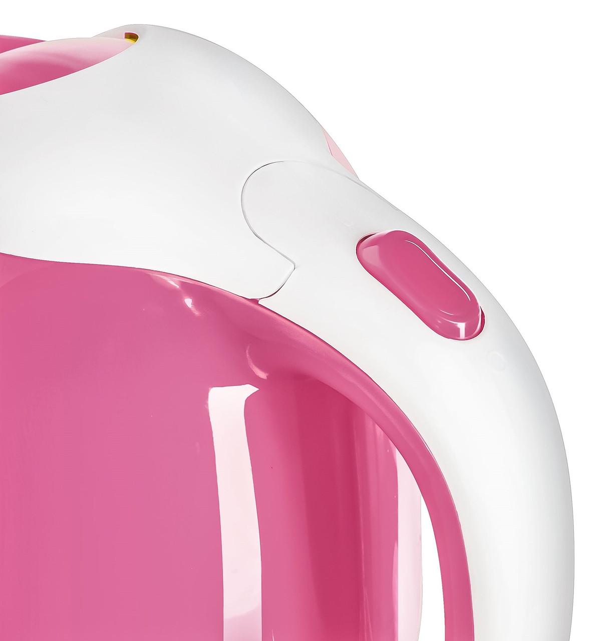 Электрочайник пластиковый дисковый Sencor SWK 1018RS 1 л Розовый/Белый - фото 4