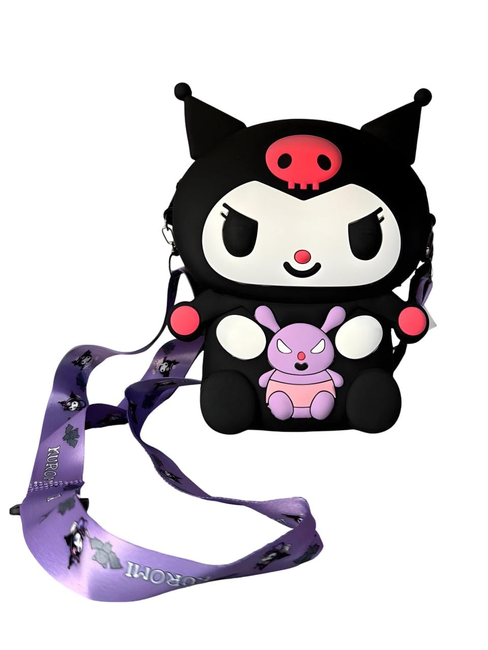 Сумка детская Kuromi силиконовая с ремешком 18х11 см Черный (25-513)