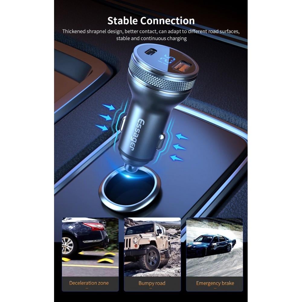 Зарядний пристрій автомобільний Essager USB+USB-C qc 3.0+PD 36 W Metall з дисплеєм (25397327) - фото 8 Зарядний пристрій автомобільний Essager USB+USB-C qc 3.0+PD 36 W Metall з дисплеєм (25397327) - фото 8