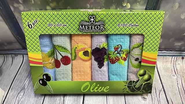 Набор кухонных полотенец By-sonya Meteor Фрукты 30х50 см хлопок 9983870 см 6 шт. Разноцветный (DR014304)