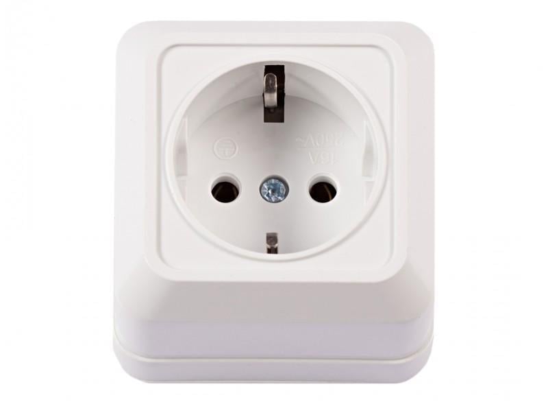 Розетка Luxel Opera 2004 1-я с/з накладная Белый (00000038573)