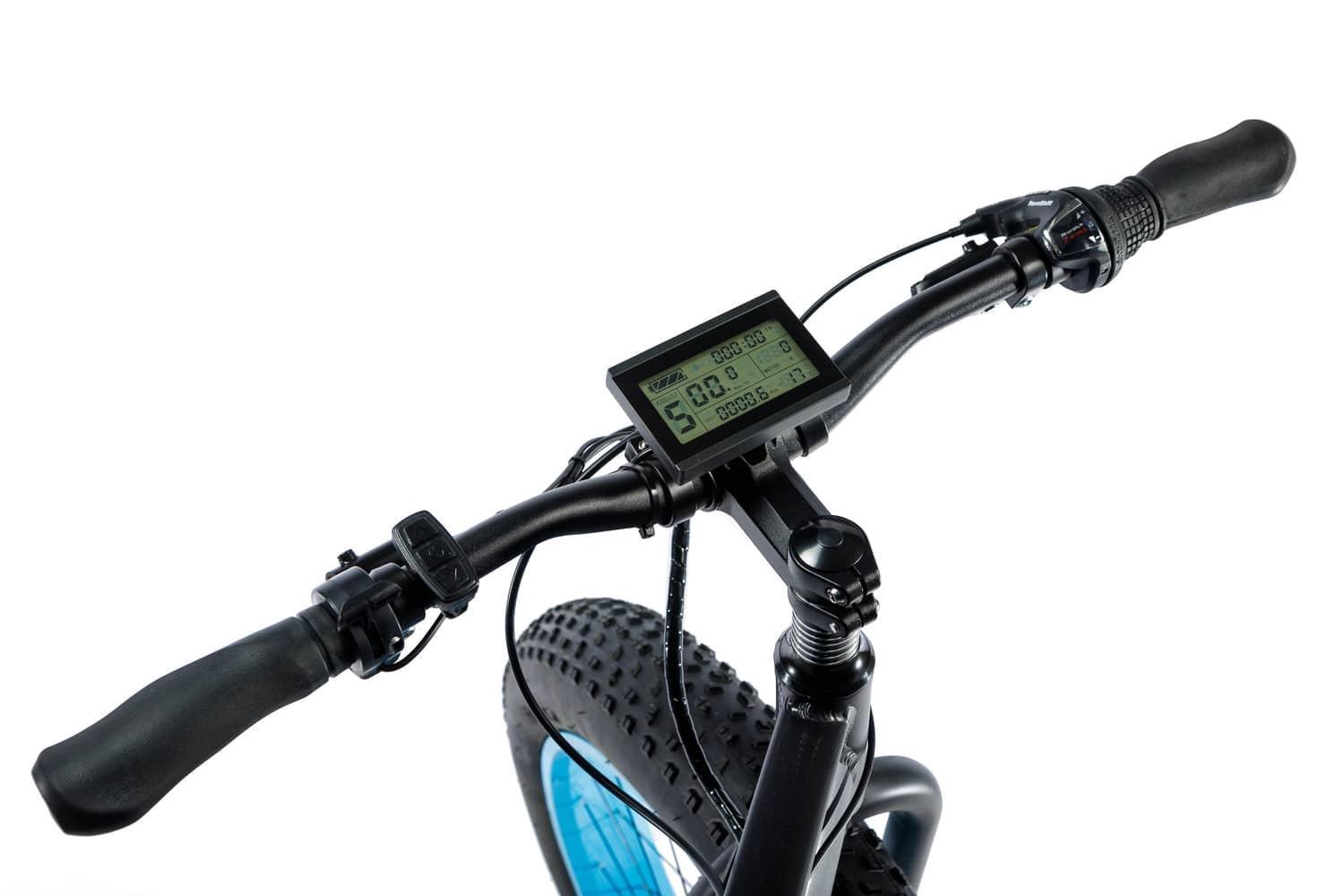 Електровелосипед фэтбайк Wendat c гідравлічними гальмами 26"/19" 48V 24Ah 1000W Чорно-синій (EVFWCS) - фото 2