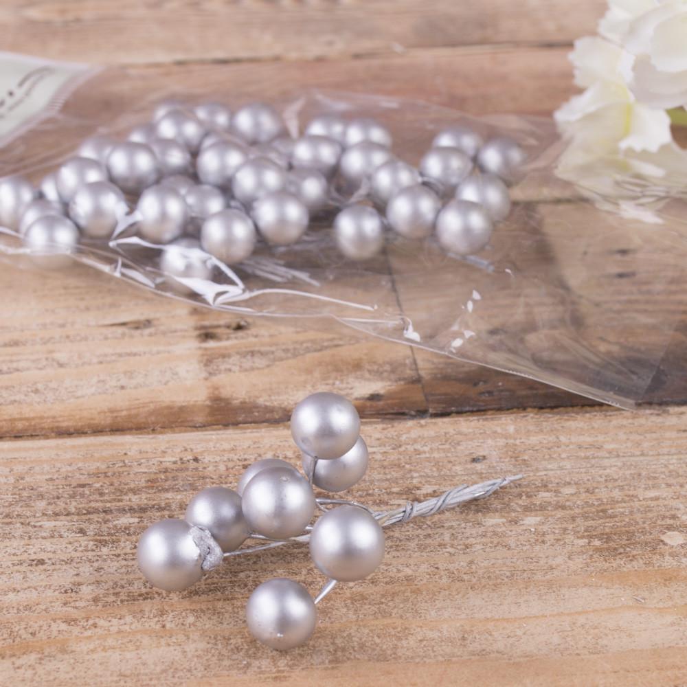 Пучок шарики перламутровые Серебряный (2562-2)