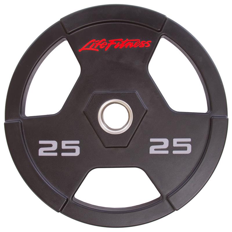 Диск для штанги полиуретановый Zelart LIFE FITNESS SC-80154-25 51 мм 25 кг Черный (DR003096)