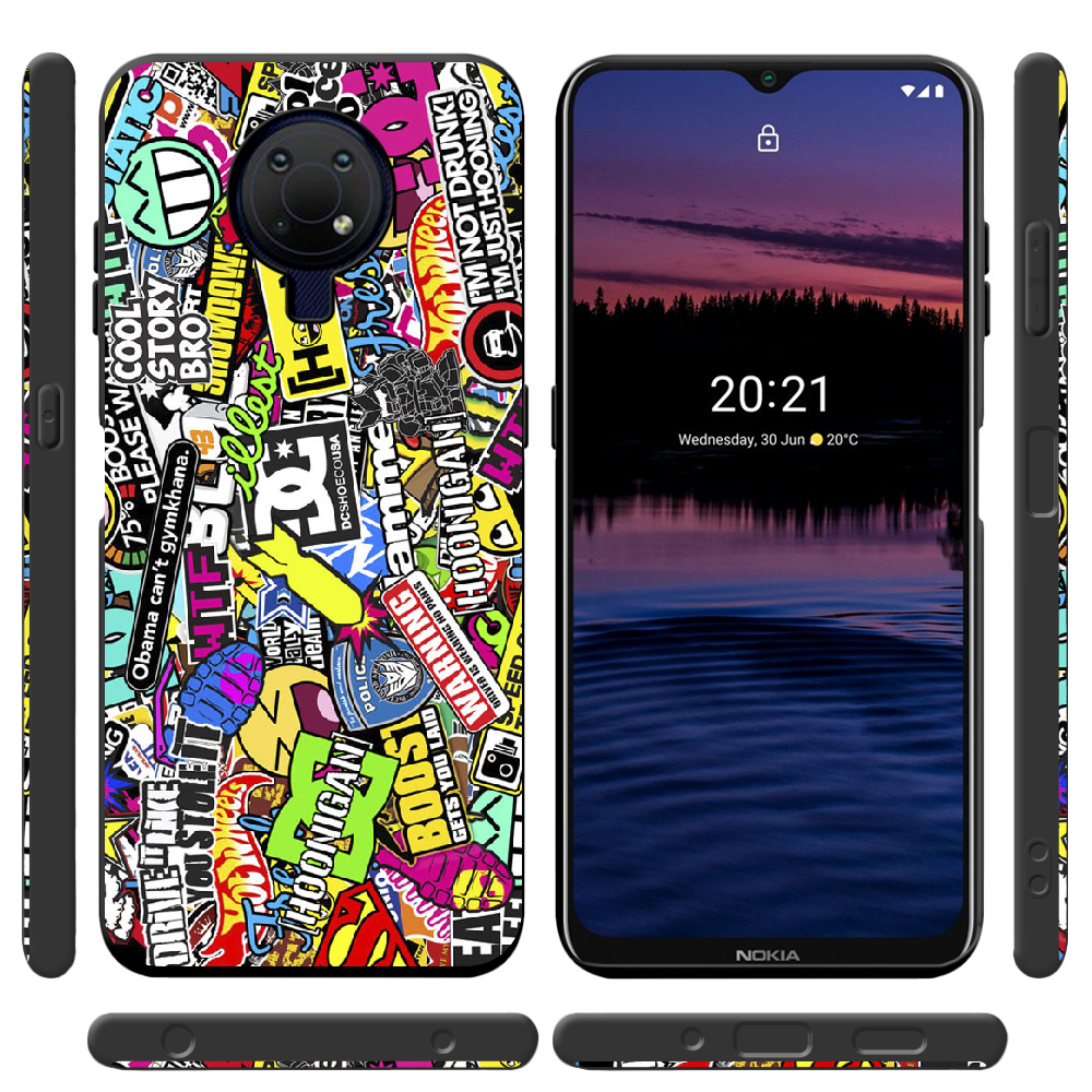 Чохол BoxFace Nokia G10 Multicolored Inscriptions Чорний силікон (42626-up880-42880) - фото 2