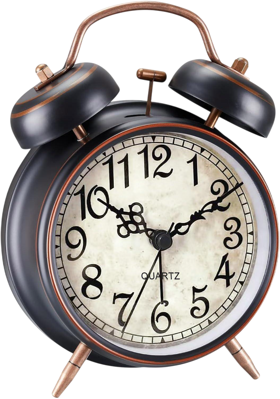 Часы настольные в стиле ретро Экстра-громкий для глубокого сна с металлическим корпусом Бронза (9/840)