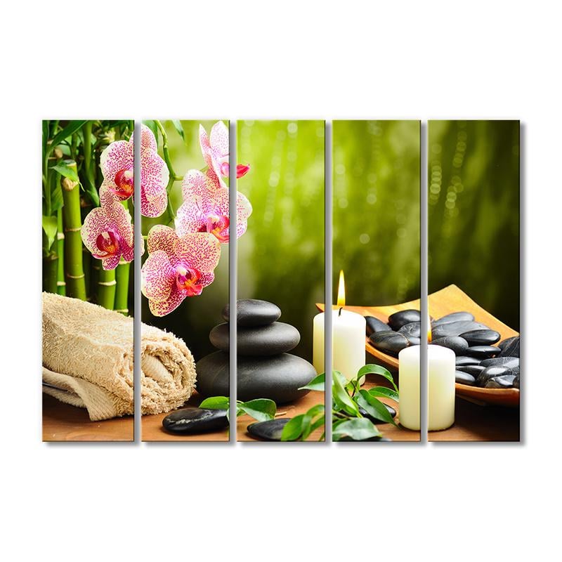 Картина модульная Вдохновляющий декор - Розовая Орхидея 5 модулей 70x105 см