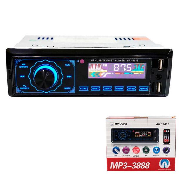 Автомагнітола MP3 3888 ISO 1DIN FM тюнер 4х50W сенсорний дисплей Bluetooth Чорний Автомагнітола MP3 3888 ISO 1DIN FM тюнер 4х50W сенсорний дисплей Bluetooth Чорний