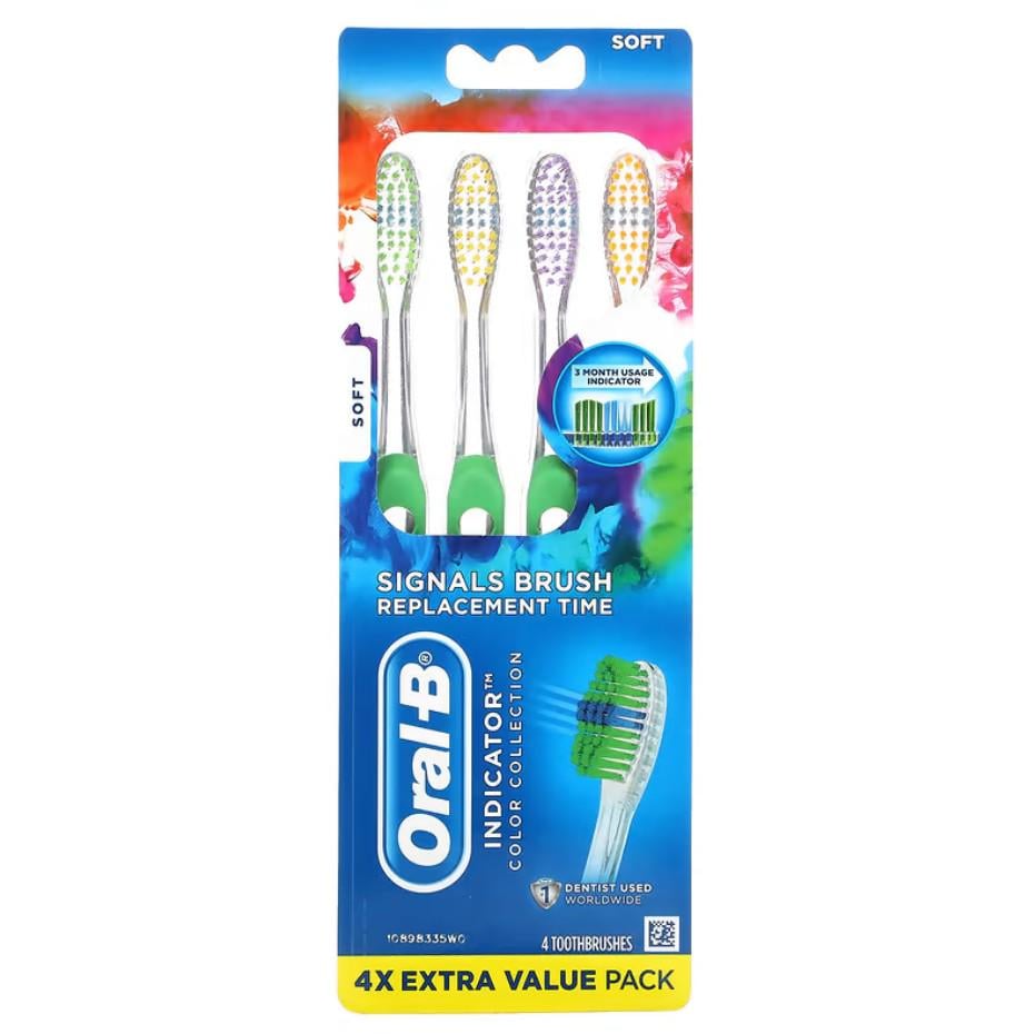 Зубная щетка Oral-B Indicator Color Collection Toothbrushes Soft 4 шт.