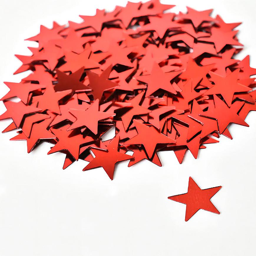 Конфетти Звездочки праздничные жесткие 15 г 1 см Красный (1248/2)