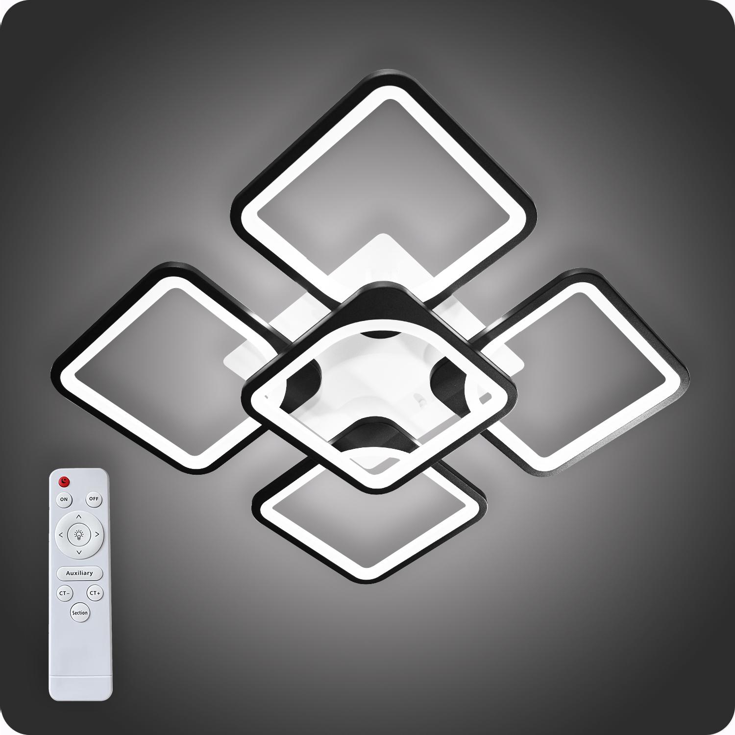 Люстра светодиодная 517 Dlight с пультом 115 Вт Черный (02068) Люстра светодиодная 517 Dlight с пультом 115 Вт Черный (02068)