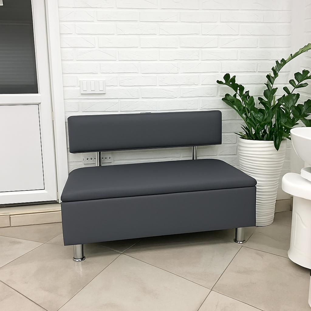 Диван у зону очікування Сompakt штучна шкіра 120 см Сірий
