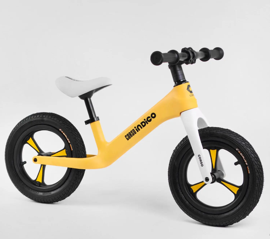 Біговел Corso Indigo Вид 3 нейлонова рама та вилка/надувні колеса Жовтий (D-4536)