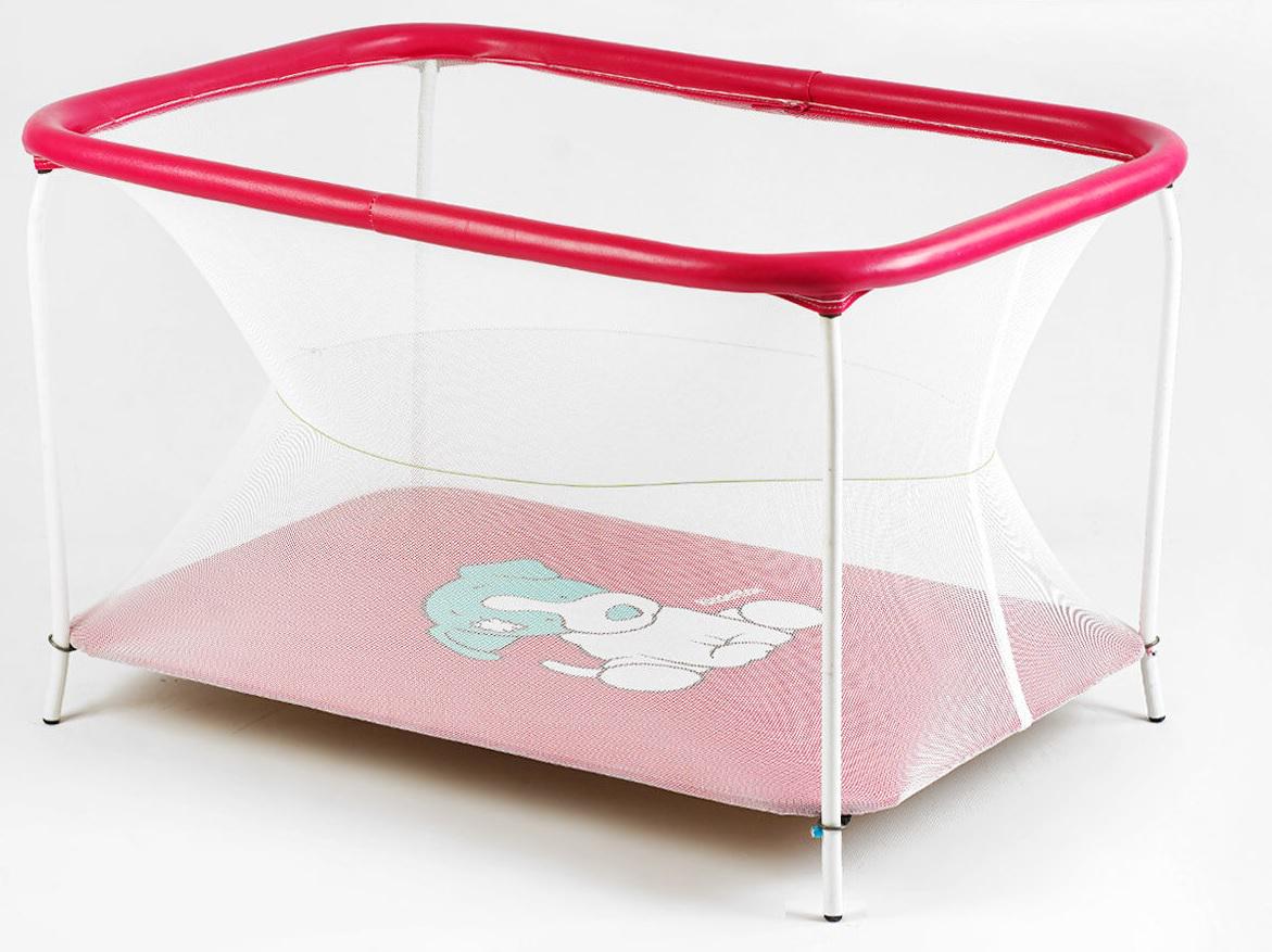 Манеж Собачка прямоугольный мягкое дно евросетка без ручки Burgundy (147291)