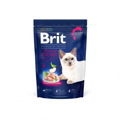Корм сухий Brit Premium Cat by Nature Sterilised для стерилізованих котів з куркою 1500 г
