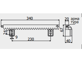 Зубчатая рейка полимерная Roll Grand тип 2 для ворот 330 мм (2202) - фото 2 Зубчатая рейка полимерная Roll Grand тип 2 для ворот 330 мм (2202) - фото 2
