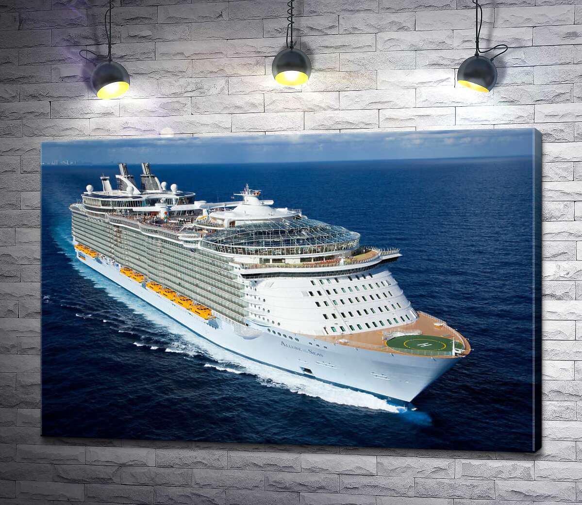 Картина ArtPoster &quot;Allure of Seas&quot; - круїзне судно на повній швидкості розрізає синю водну гладь 50x33 см Модуль №1 (001055) - фото 1