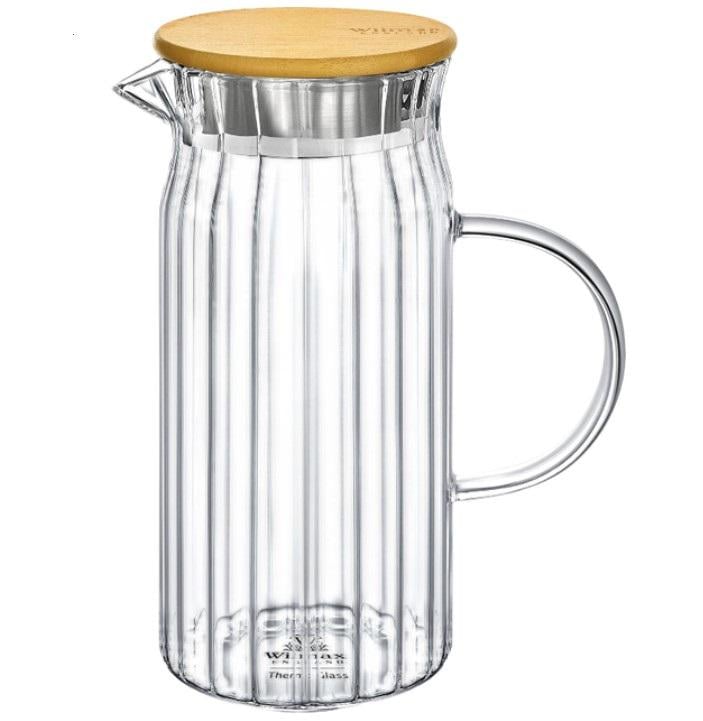 Кувшин Wilmax Thermo Segment стеклянный с бамбуковой крышкой 1000 мл (edae7ba0)