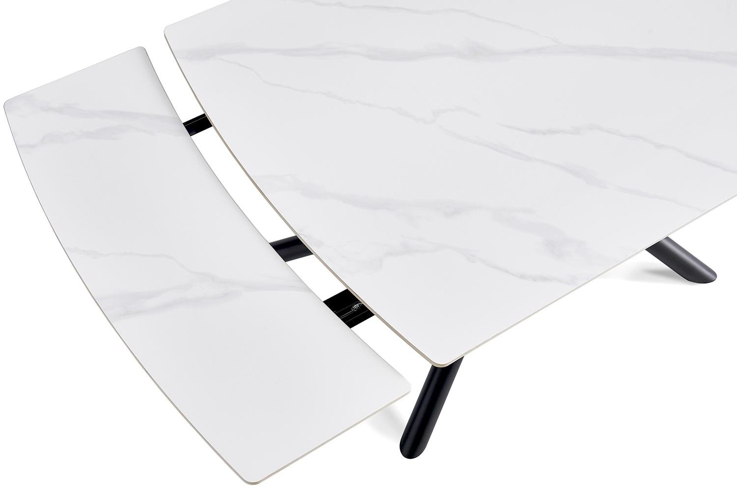 Стіл обідній Alba розкладний 6-8 місць 140 см Pure white ceramic top black base (13969) - фото 5 Стіл обідній Alba розкладний 6-8 місць 140 см Pure white ceramic top black base (13969) - фото 5