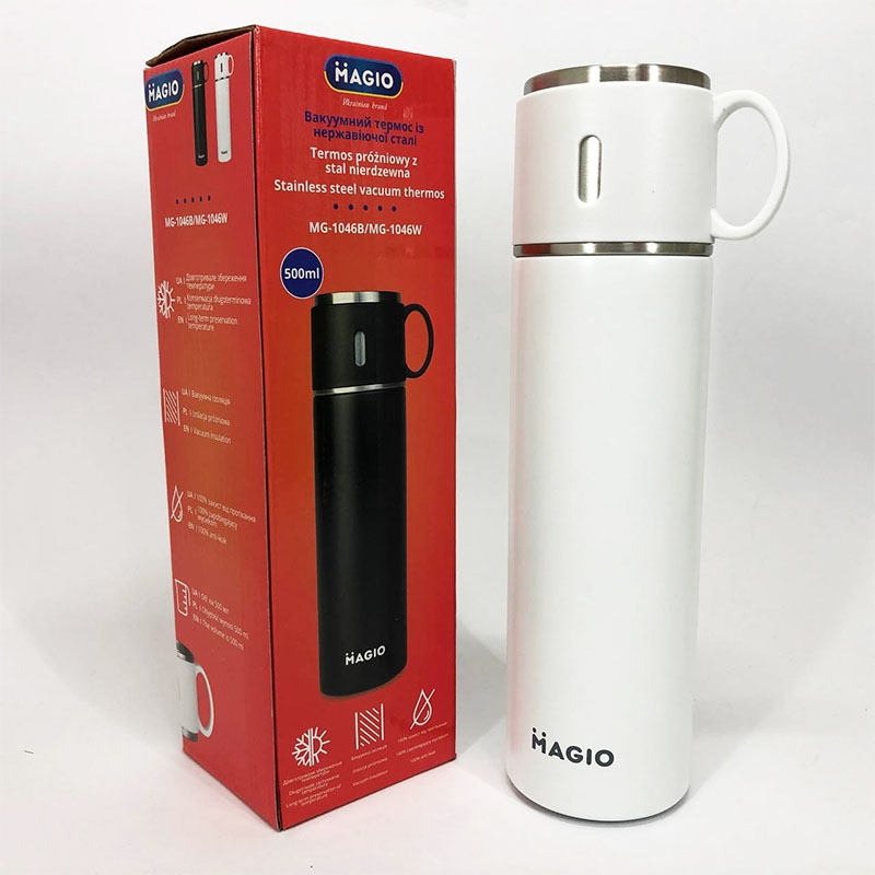 Термос Magio MG-1046W ізоляція вакуумна 500 мл White (23252104) - фото 6 Термос Magio MG-1046W ізоляція вакуумна 500 мл White (23252104) - фото 6