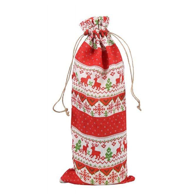 Мешок новогодний Flora для бутылки 15х35 см (50141)