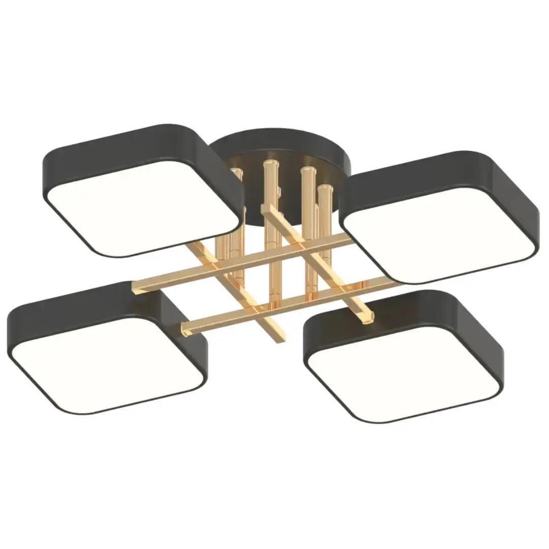 Люстра потолочная светодиодная Valeso V XI3350-4 BK+FGD 72W (00000140608)