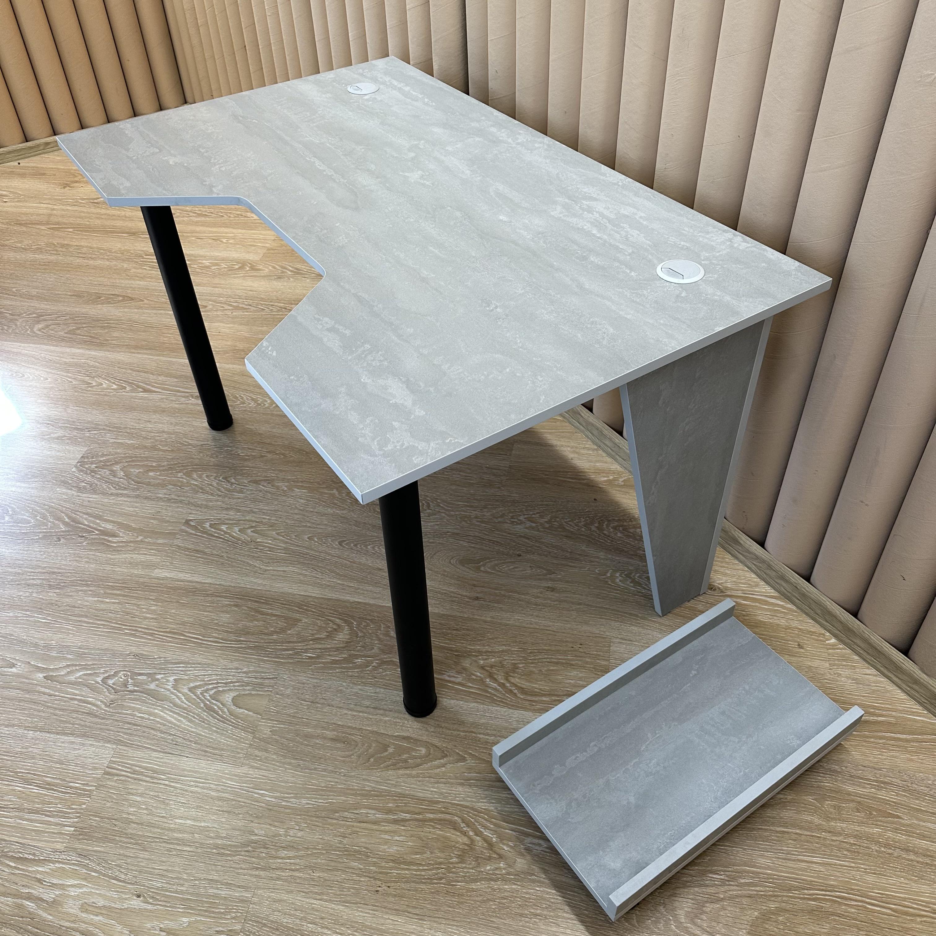 Стол компьютерный геймерский Drom Square Stone с подставкой для ПК Светло-серый - фото 4