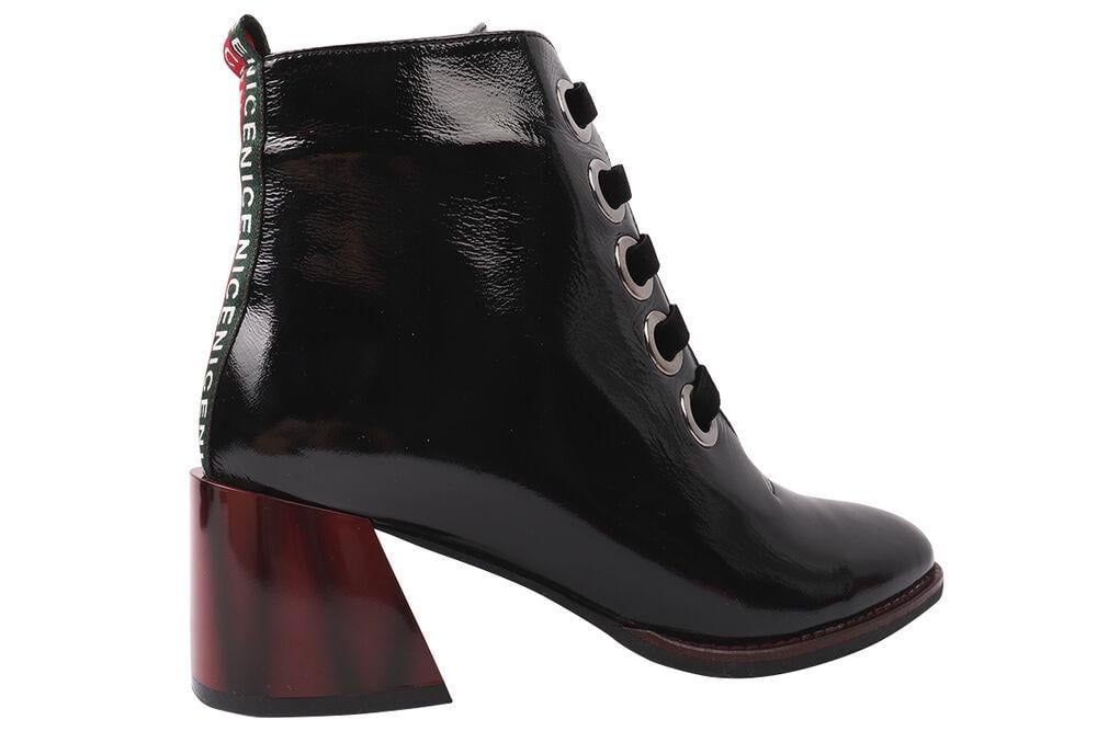 Ботильйони жіночі Guero з лакованої шкіри на великому підборі р. 34 Чорний (328-9/20DH) - фото 3 Ботильйони жіночі Guero з лакованої шкіри на великому підборі р. 34 Чорний (328-9/20DH) - фото 3