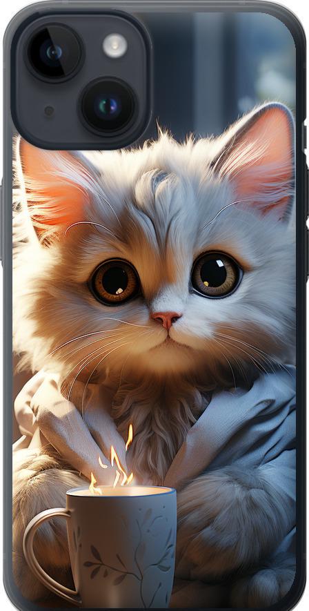 Чехол на iPhone 14 White cat (5646u-2648-42517)