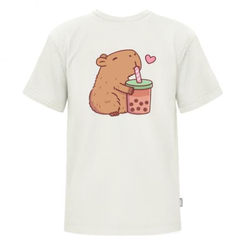 Футболка детская Owi Premium Boba tea capybara S Молочный (16525908-63-188160-S)