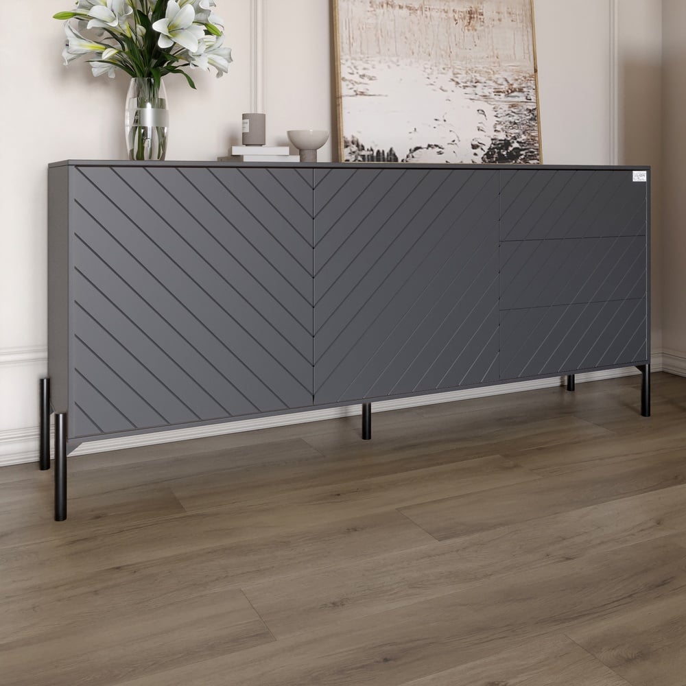 Комод Lion Амарант 158,5x39x77 см Антрацит/Графитовый (LION-041878)